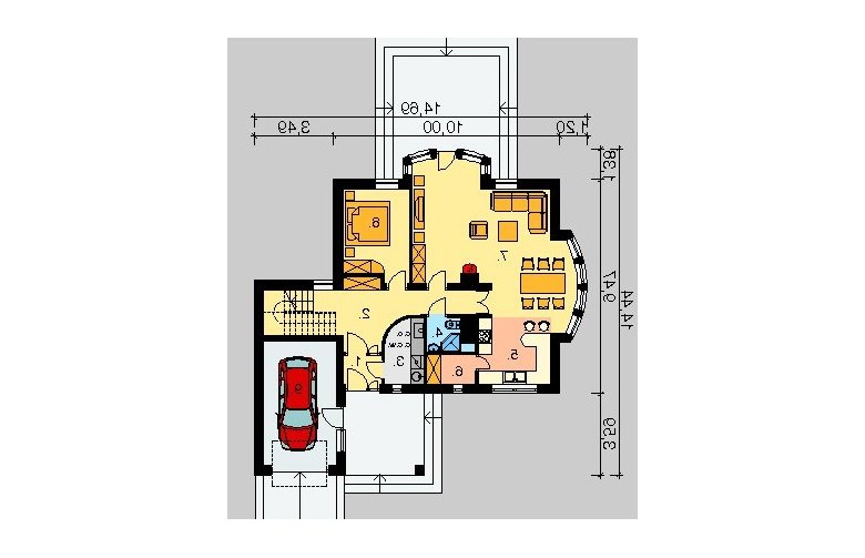 Projekt domu wolnostojącego LK&126 - parter