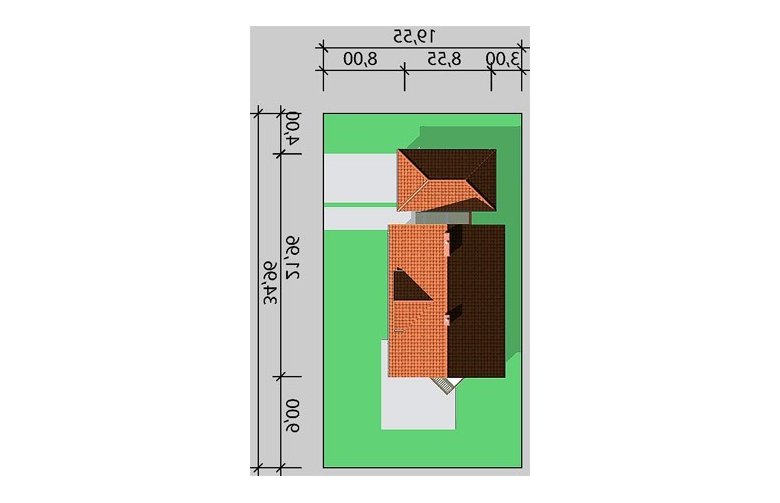 Projekt domu wolnostojącego LK&129 - Usytuowanie - wersja lustrzana