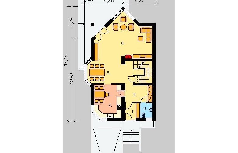 Projekt domu jednorodzinnego LK&130 - parter