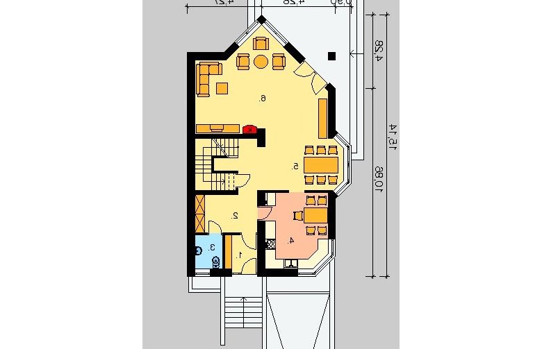 Projekt domu jednorodzinnego LK&130 - parter