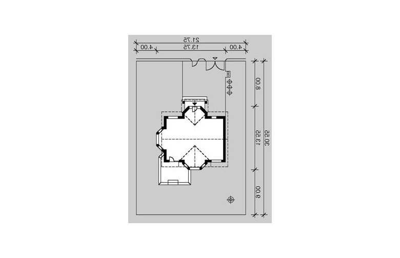 Projekt domu jednorodzinnego LK&133 - Usytuowanie - wersja lustrzana