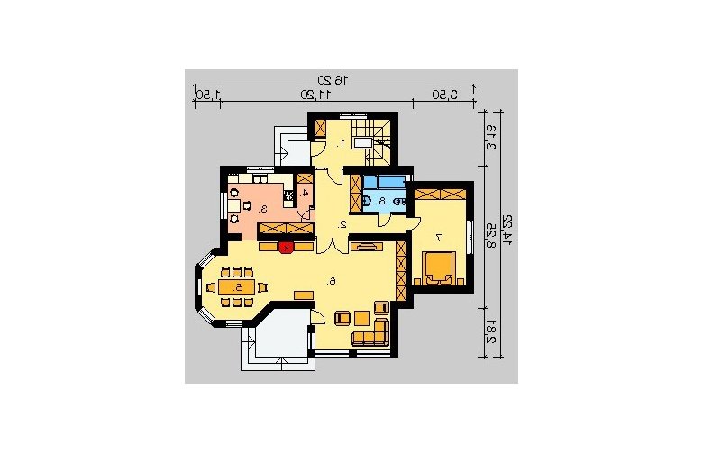 Projekt domu jednorodzinnego LK&134 - parter