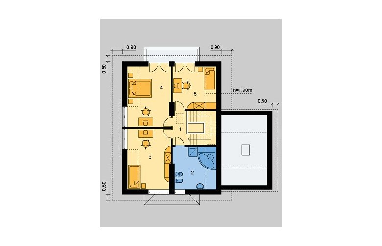 Projekt domu jednorodzinnego LK&135 - poddasze