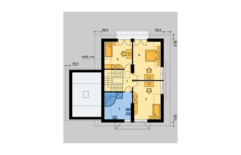 Projekt domu jednorodzinnego LK&135 - poddasze