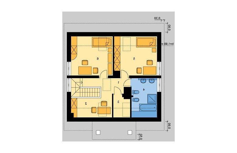 Projekt domu jednorodzinnego LK&136 - poddasze