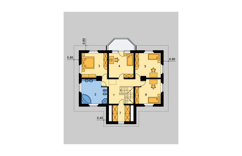 Projekt domu piętrowego LK&140 - poddasze