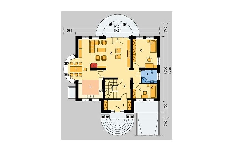 Projekt domu piętrowego LK&353 - parter