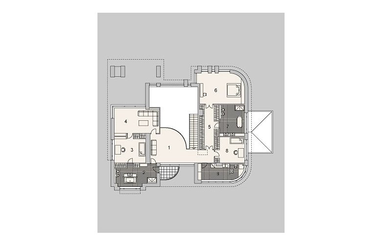 Projekt domu szkieletowego LK&907 - piętro