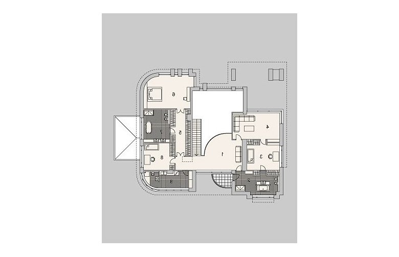 Projekt domu szkieletowego LK&907 - piętro