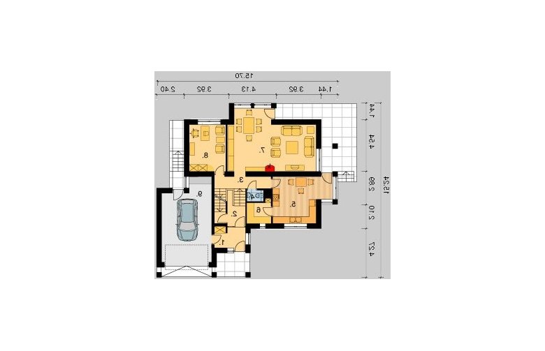 Projekt domu jednorodzinnego LK&148 - parter