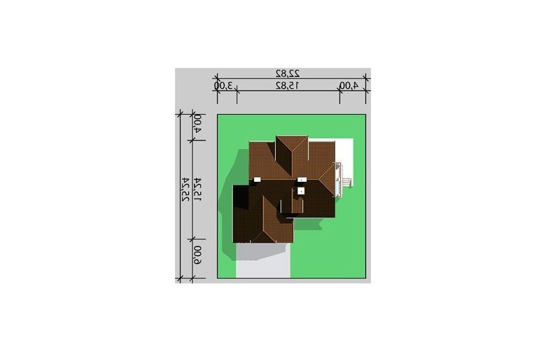 Projekt domu jednorodzinnego LK&148 - Usytuowanie - wersja lustrzana