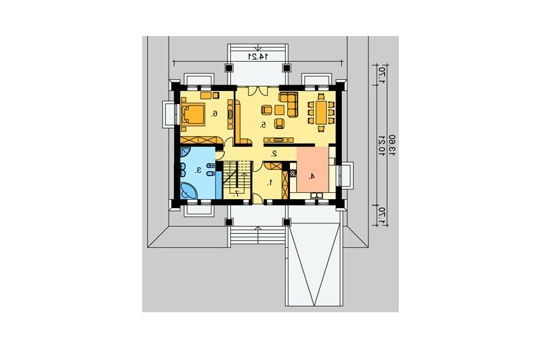 Projekt domu piętrowego LK&149 - parter