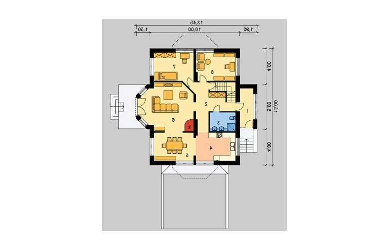 Projekt domu jednorodzinnego LK&151 - parter