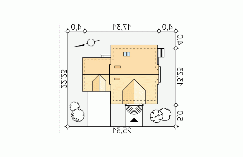 Projekt domu wielorodzinnego Bolero 3 - Usytuowanie - wersja lustrzana