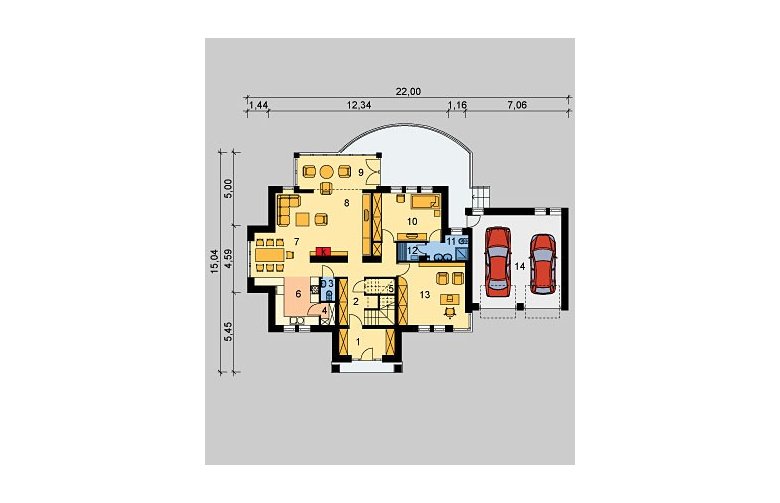 Projekt domu jednorodzinnego LK&156 - parter