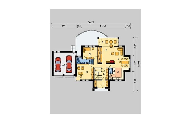 Projekt domu jednorodzinnego LK&156 - parter