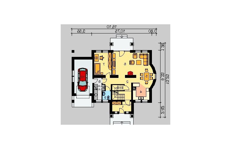 Projekt domu jednorodzinnego LK&165 - parter