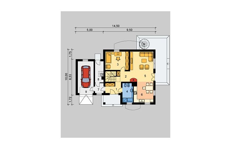 Projekt domu jednorodzinnego LK&344 - parter