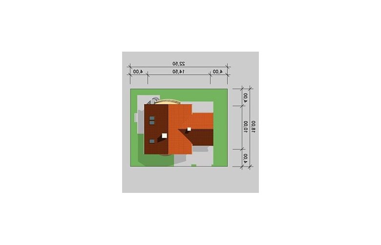 Projekt domu jednorodzinnego LK&344 - Usytuowanie - wersja lustrzana