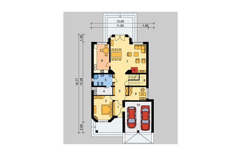 Projekt domu jednorodzinnego LK&174 - parter