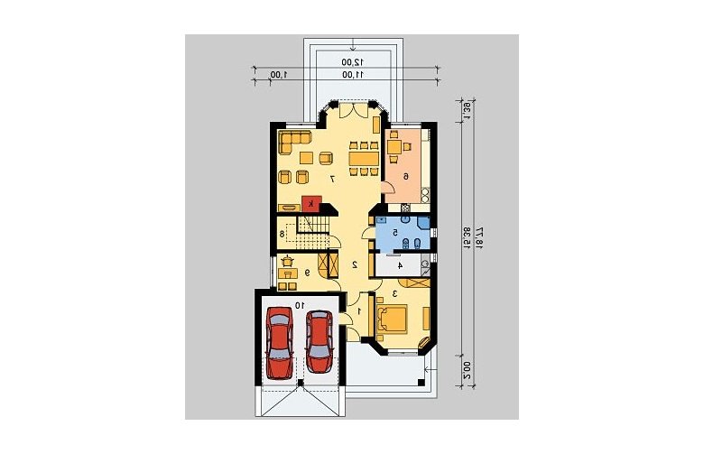 Projekt domu jednorodzinnego LK&174 - parter