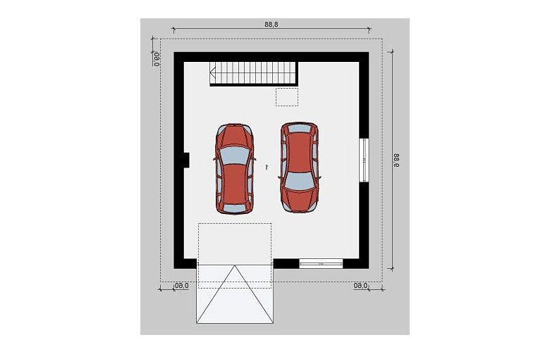 Projekt domu dwurodzinnego G21 - parter