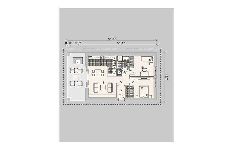 Projekt domu dwurodzinnego LK&930 - parter