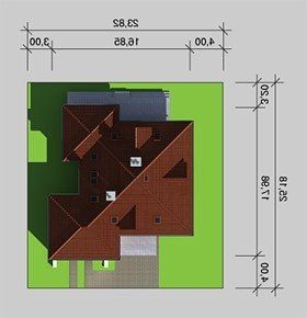 Usytuowanie budynku LK&177 w wersji lustrzanej