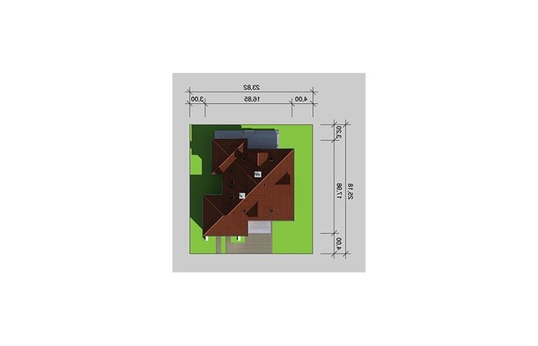 Projekt domu jednorodzinnego LK&177 - Usytuowanie - wersja lustrzana