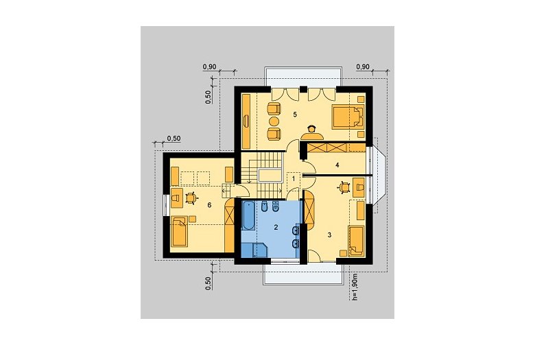 Projekt domu jednorodzinnego LK&182 - poddasze
