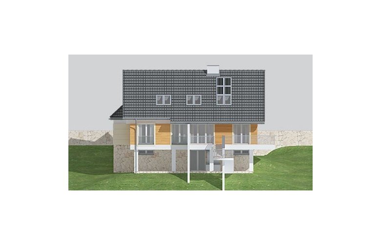 Projekt domu jednorodzinnego LK&185 - elewacja 3