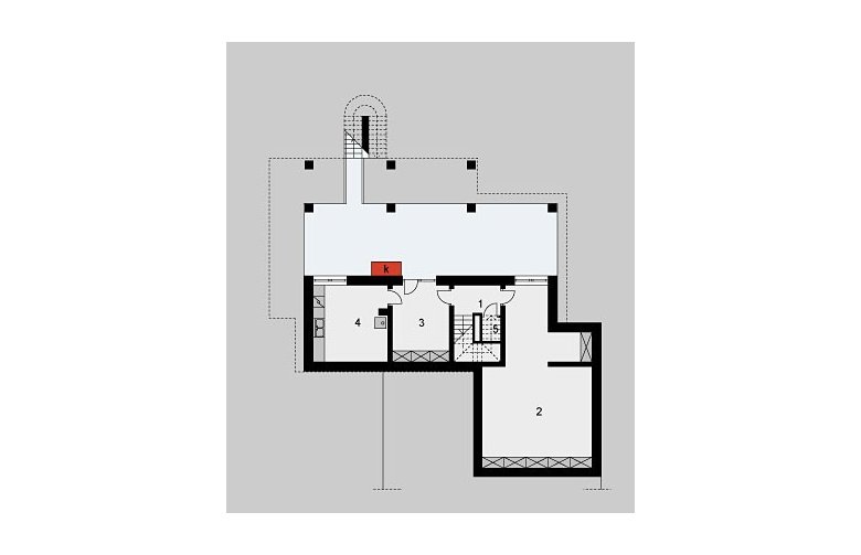Projekt domu jednorodzinnego LK&185 - piwnica