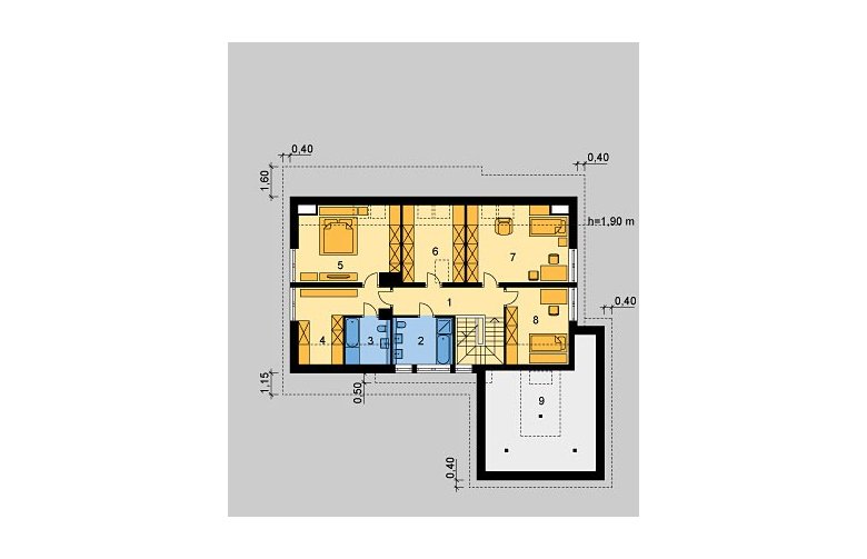 Projekt domu jednorodzinnego LK&185 - poddasze