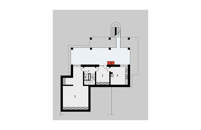 Projekt domu jednorodzinnego LK&185 - piwnica