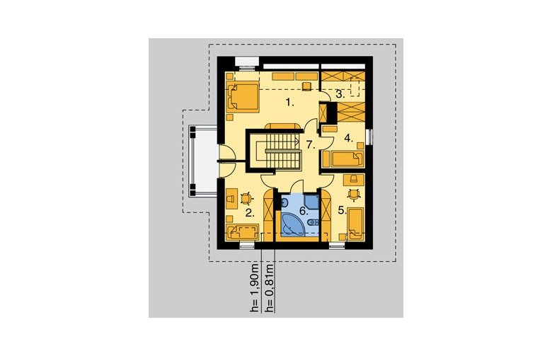 Projekt domu jednorodzinnego LK&194 - poddasze