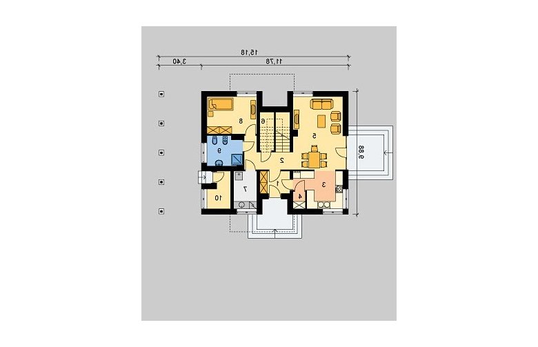 Projekt domu jednorodzinnego LK&199 - parter