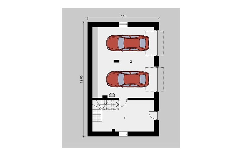 Projekt domu jednorodzinnego G45 - parter