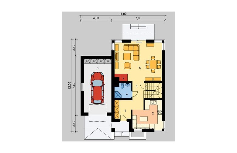 Projekt domu jednorodzinnego LK&215 - parter