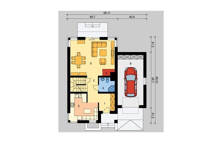 Projekt domu jednorodzinnego LK&215 - parter