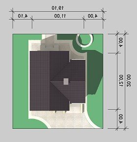 Usytuowanie budynku LK&215 w wersji lustrzanej