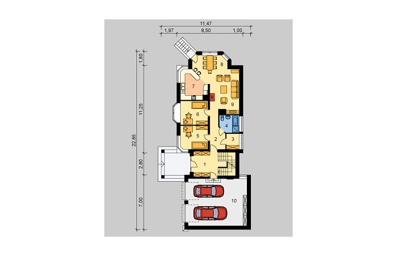 Projekt domu jednorodzinnego LK&217 - parter