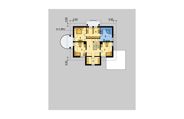 Projekt domu piętrowego LK&229 - poddasze