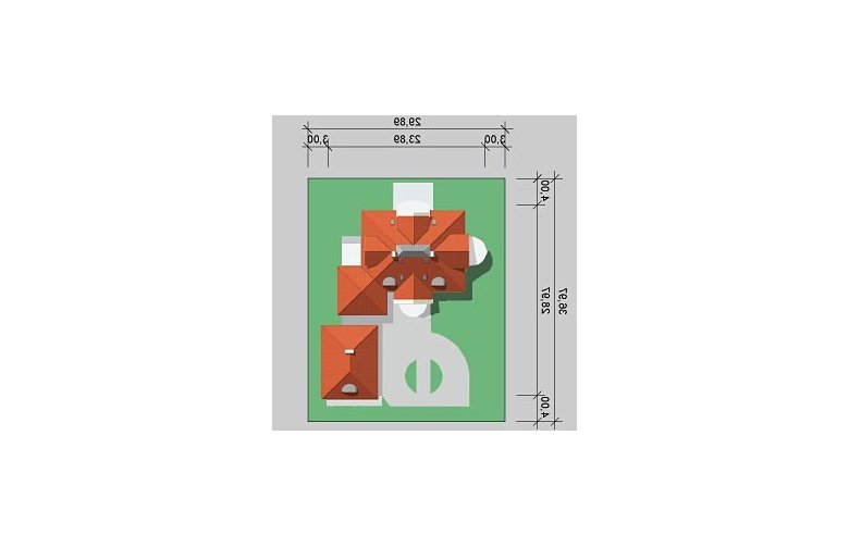 Projekt domu piętrowego LK&229 - Usytuowanie - wersja lustrzana