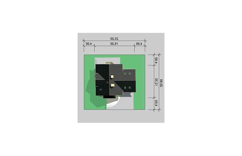 Projekt domu jednorodzinnego LK&354 - Usytuowanie - wersja lustrzana