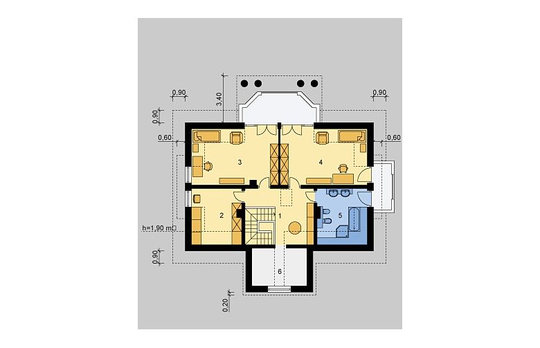 Projekt domu piętrowego LK&796 - poddasze
