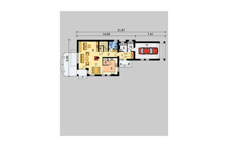 Projekt domu jednorodzinnego LK&245 - parter