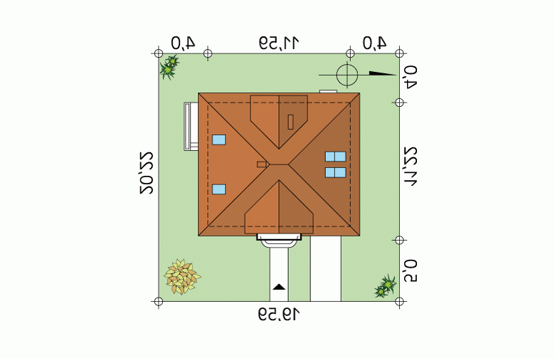 Projekt domu wielorodzinnego Boston 4 - Usytuowanie - wersja lustrzana