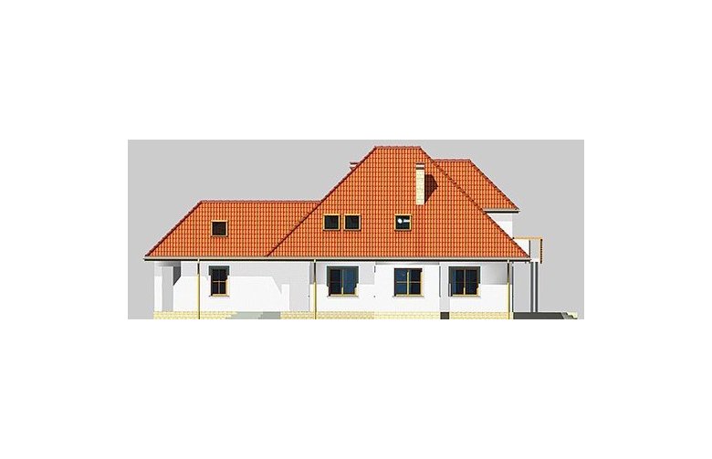 Projekt domu jednorodzinnego LK&249 - elewacja 4