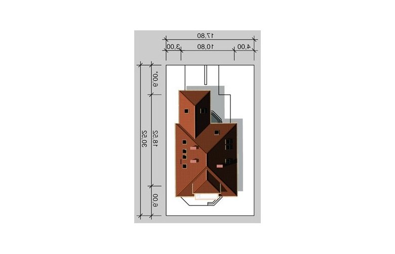 Projekt domu jednorodzinnego LK&249 - Usytuowanie - wersja lustrzana