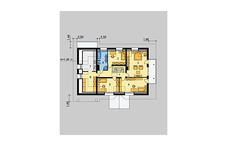 Projekt domu jednorodzinnego LK&250 - poddasze